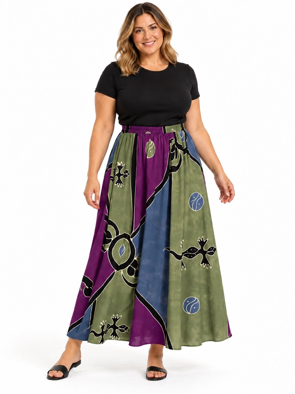 Vintage Boho Hippie Tie Dye Long Island Skirt Size 27” Waist